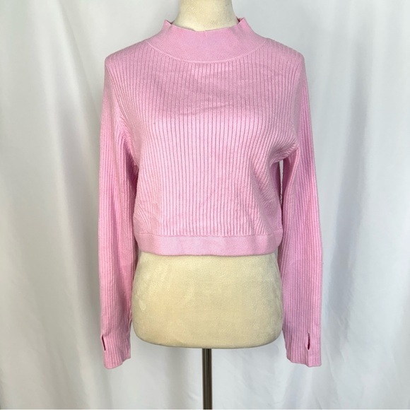 Wild Fable Sweater Junior Size‎ XXL Cropped Pullover Turtleneck Long Sleeve Pink - Picture 1 of 11